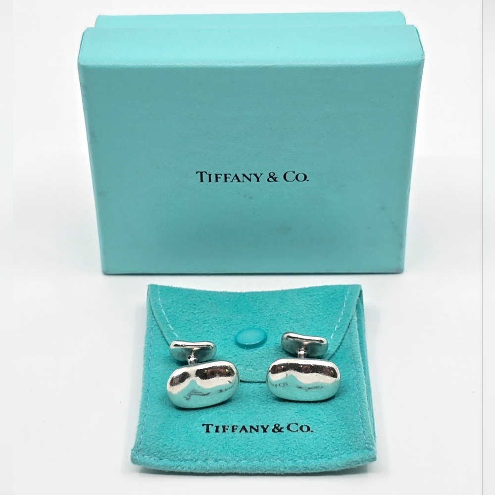 Tiffany & Co. Elsa Peretti Sterling Silver Large Bean Cufflinks